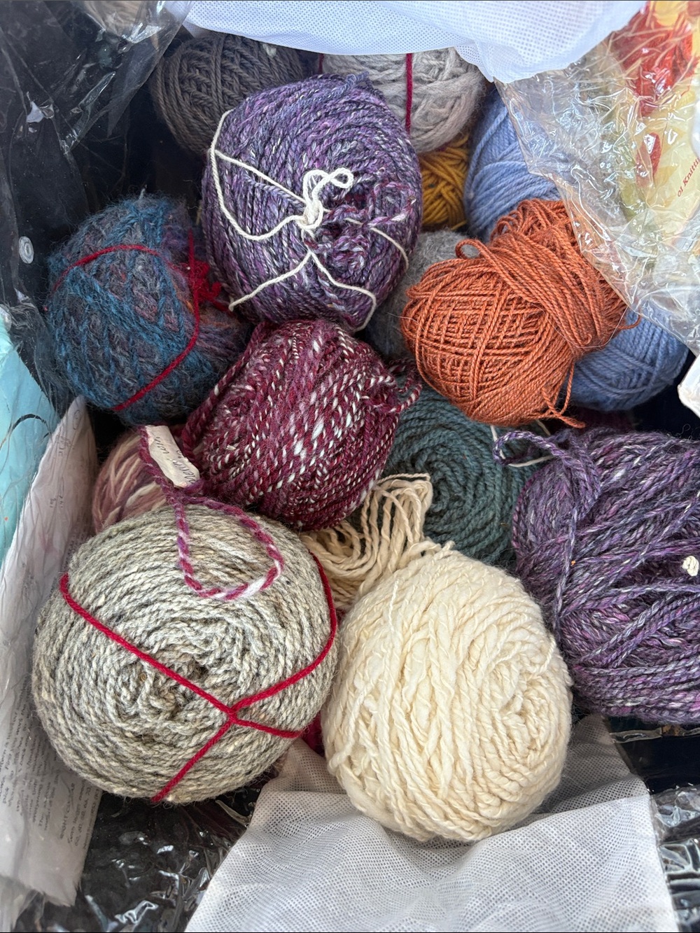 Lot from vintage sale! Yarn Ball Winder, Needle Lot, Books, Yarn